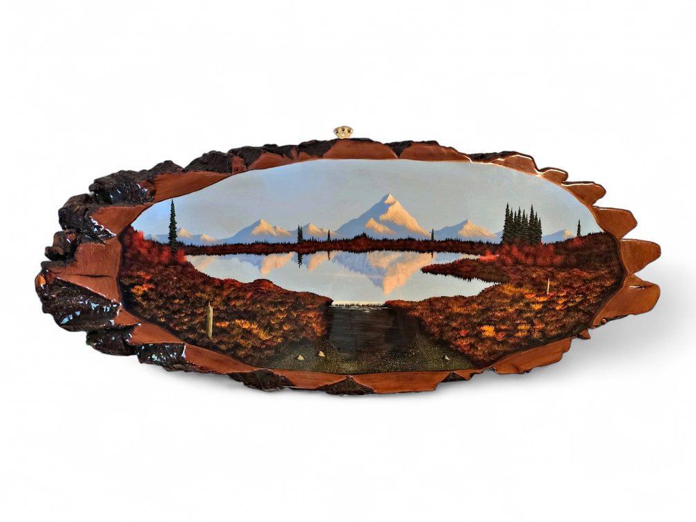 Denali Landscape Painting on Wood