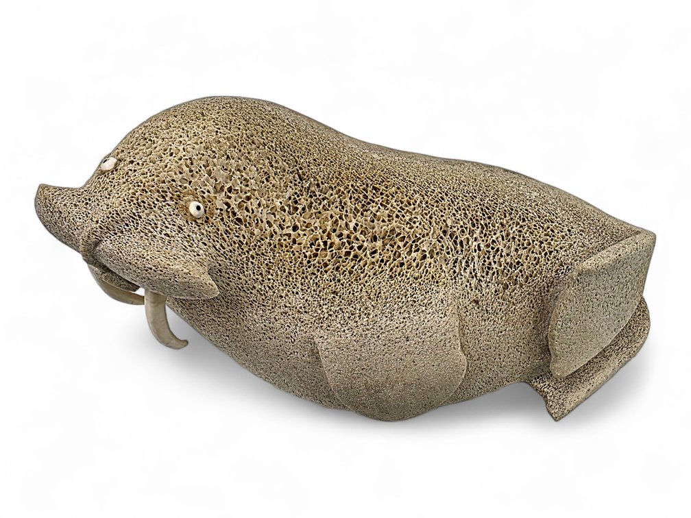 Whale Bone, Walrus Ivory & Baleen Walrus Figurine