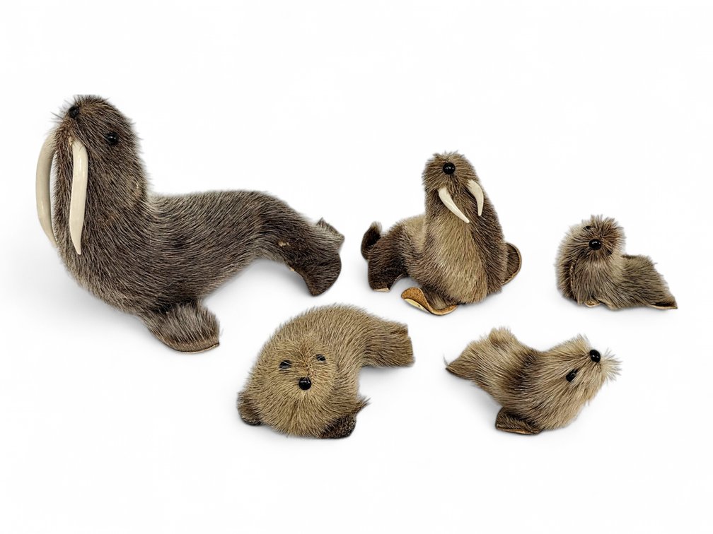 Seal Fur & Walrus Ivory Seal & Walrus Figurines
