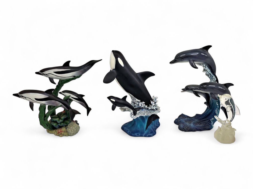 Mike Atkinson Dolphin & Whale Figurines