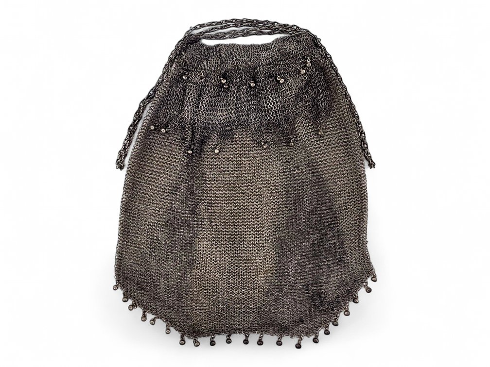 Antique Solid Silver Chainmail Bag