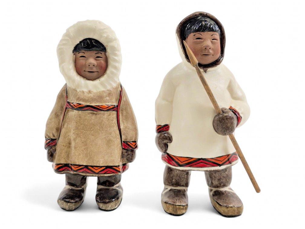 C. Alan Johnson "Silook" & "Koyuk" Ceramic Sculpture
