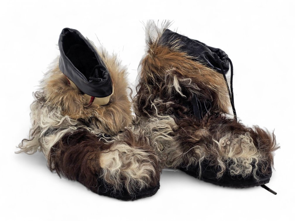 Unusual Goat & Coyote Fur Mukluks