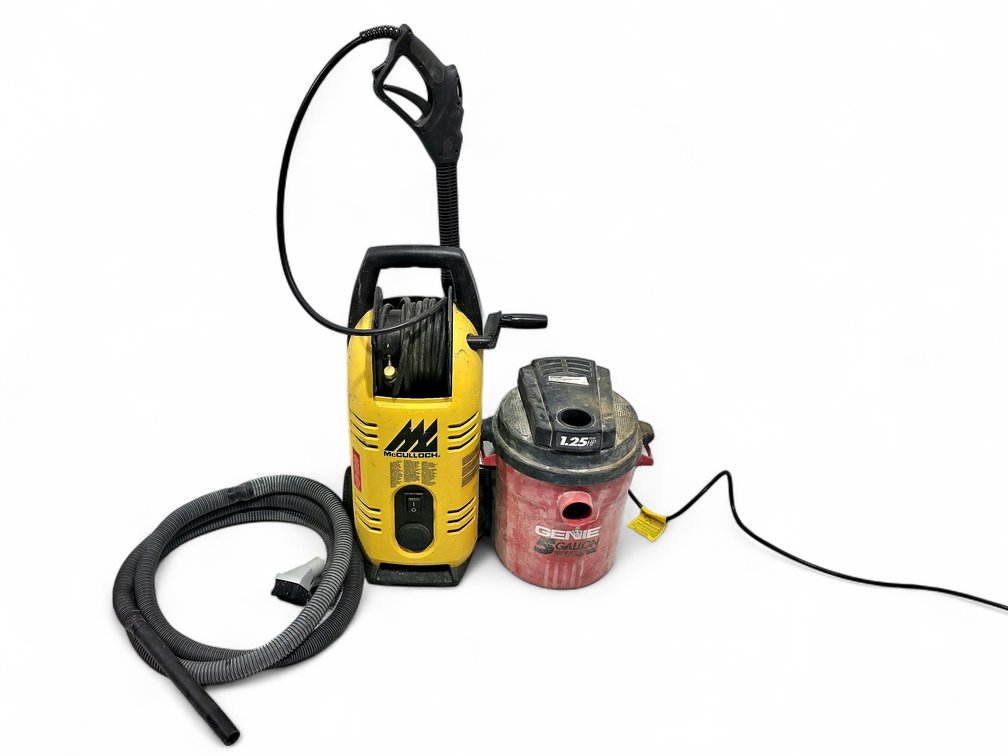 McCulloch Jet Pressure Washer & Genie Wet/Dry Shop Vac