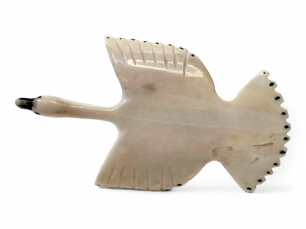 Scrimshaw Walrus Ivory Swan Brooch