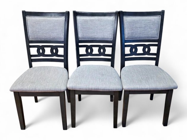 4x Upholstered Wooden Dining Chairs