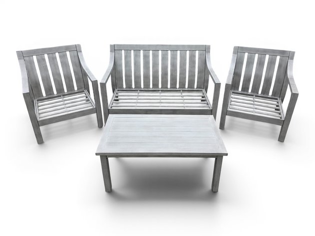 4-Piece Patio Conversation Set w/ Loveset, Chairs & Cocktail Table