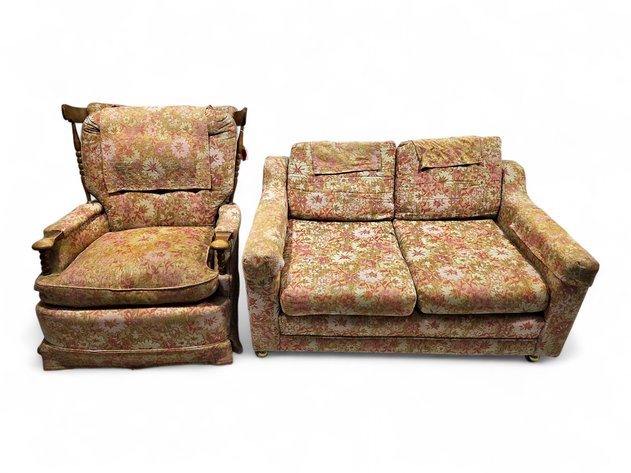 Floral Tapestry Loveseat & Rocker Chair