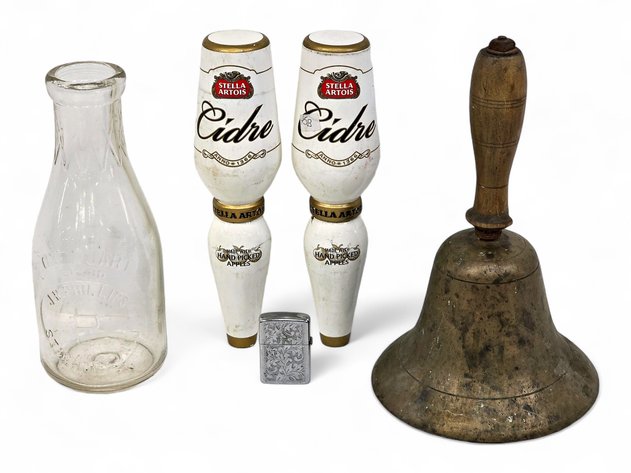 Clean Cut Etched Lighter, Stella Artois Cider Tap Handles, Hand Bell & More