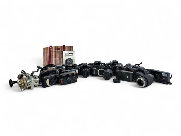 Canon, Olympus & Minolta Film Cameras, Lenses, Longaberger Bag & More