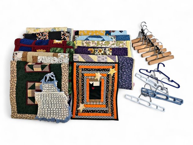 Crochet & Quilted Blankets & Textiles w/ Clamp Hangers