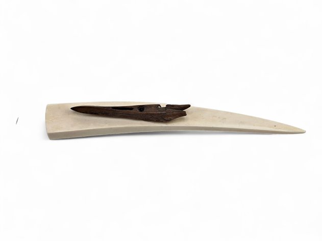 Walrus Ivory Tusk & Harpoon Toggle Sculpture