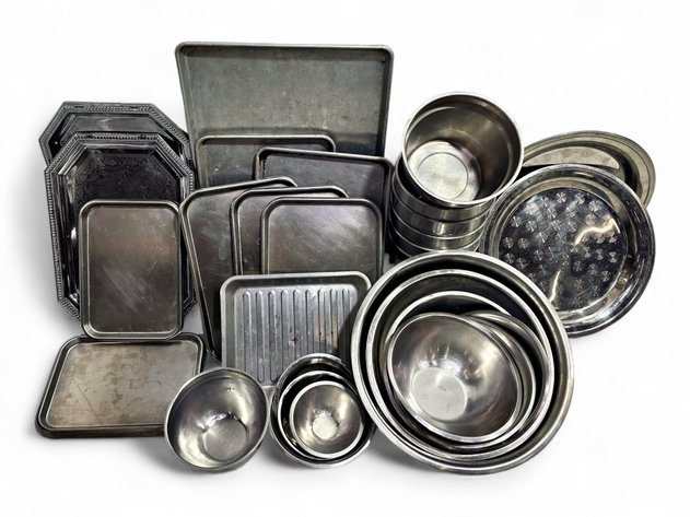 Stainless Steel Baking Sheets, Serving Trays, Mixing Bowl & More Kitchenware