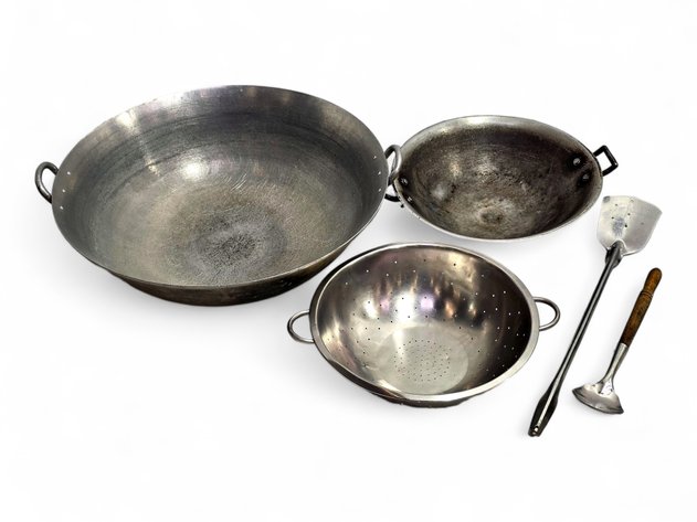 Filipino Wok Pans, Colander, Spatula & Ladle