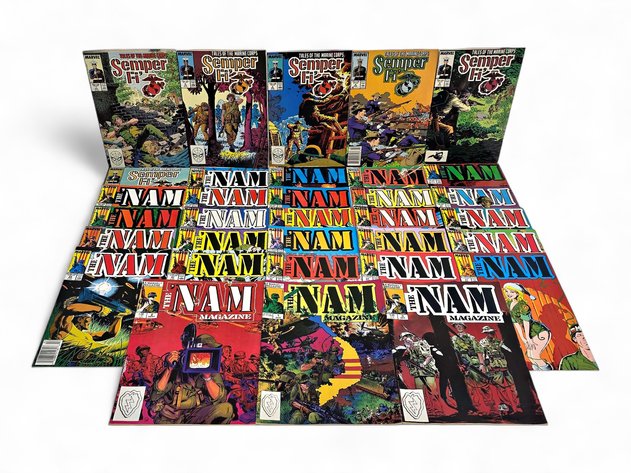 33x Marvel The 'Nam & Semper Fi Comic Books