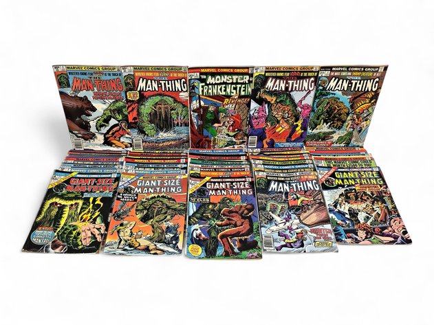 39x Marvel Comic Books - Man-Thing, The Monster of Frankenstein & More