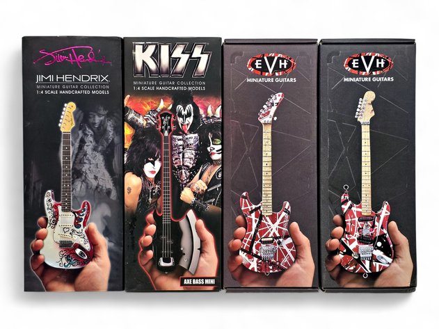 Miniature 1:4 Scale Model Guitars - Jimi Hendrix, Gene Simmons & Others