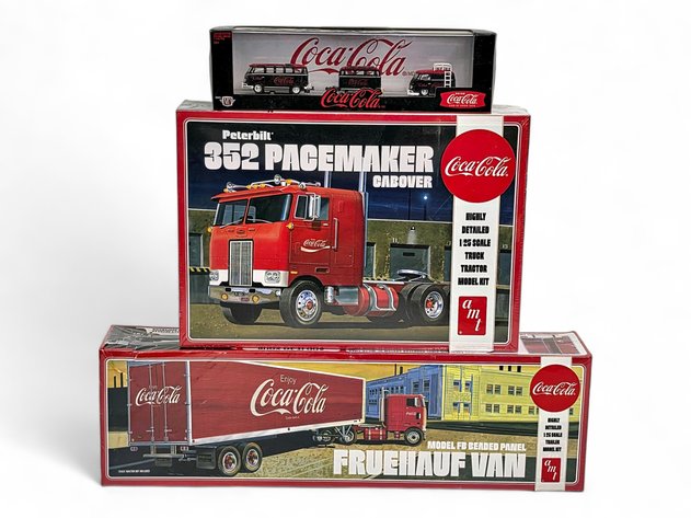 Coca-Cola AMT Fruehauf Van & Cabover Model Kits & M2 Machines VW Set