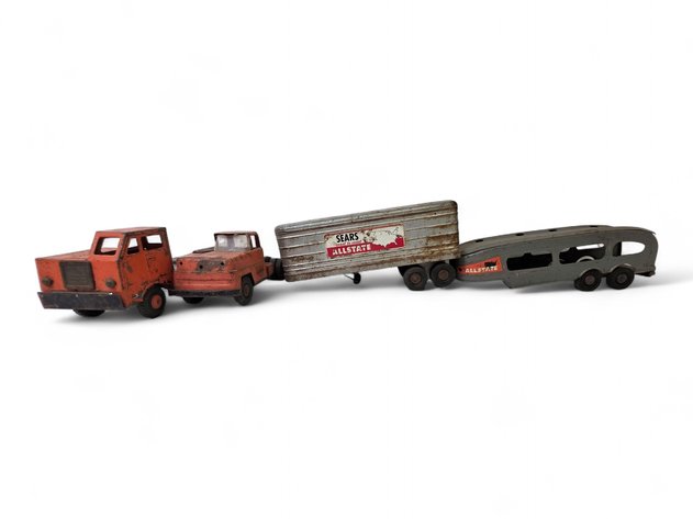 Marx Pressed-Steel Toy Trucks/Trailers w/ Sears Allstate