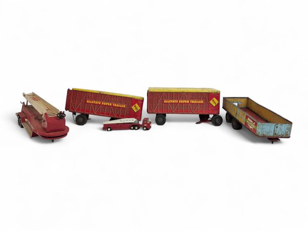 Marx Trailers, Nylint Aerial Ladder Fire Trailer & Tonka Fire Truck