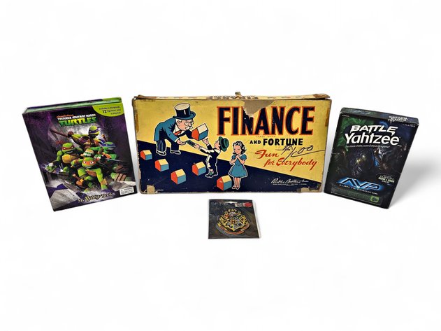 Finance and Fortune, AVP Battle Yahtzee, TMNT Storybook & Harry Potter Patch