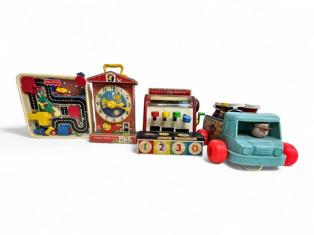Fisher-Price Activity Center, Teaching Clock, Cash Register & Milk Wagon