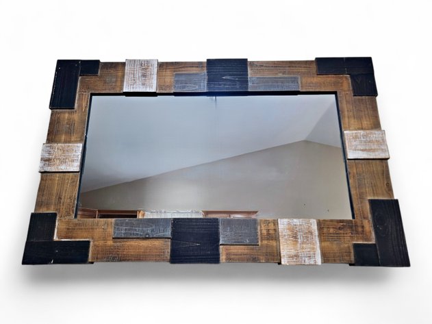 Farmhouse-Style Wooden Patchwork Mirror