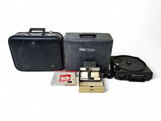 Kodak Carousel Slide Projector w/ Case, Suitcase & More