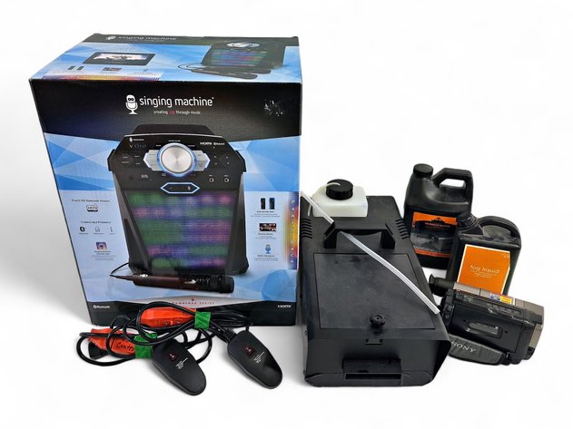 Singing Machine Karaoke System, Heshan Lide Fog Machine, Sony Handycam & More