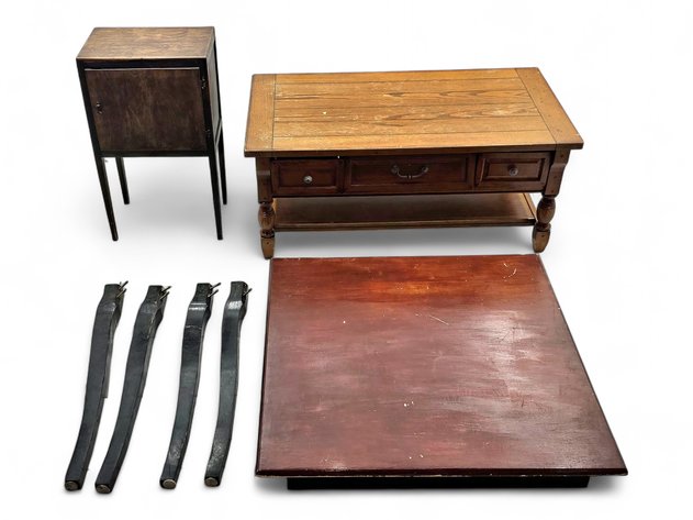 Wooden Side Table, Coffee Table & Table Top w/ Cabriole Legs