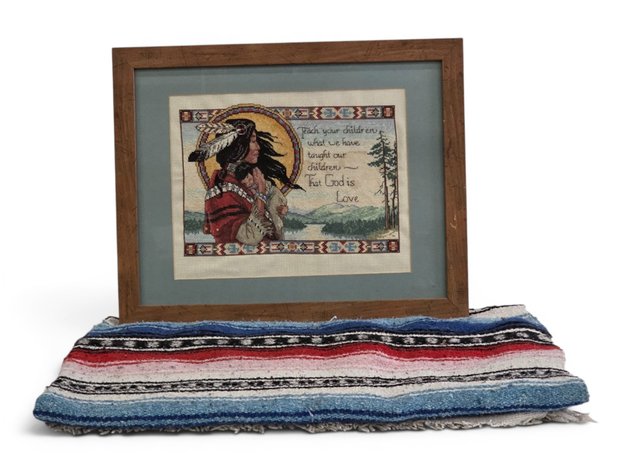 Cross-Stitch Artwork & Mexican Blanket