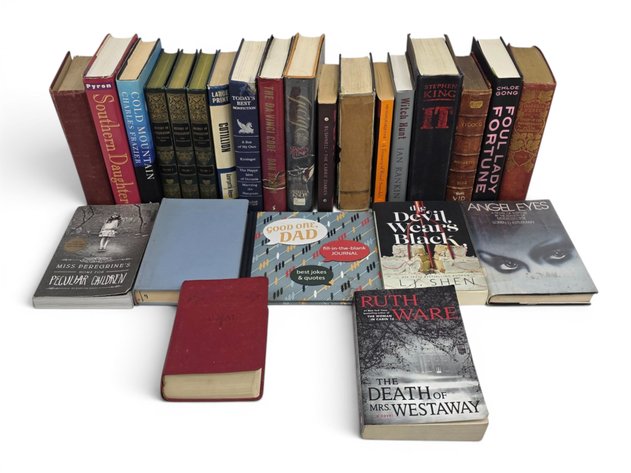 24x Hardcover Fiction Books & Dad Joke Journal