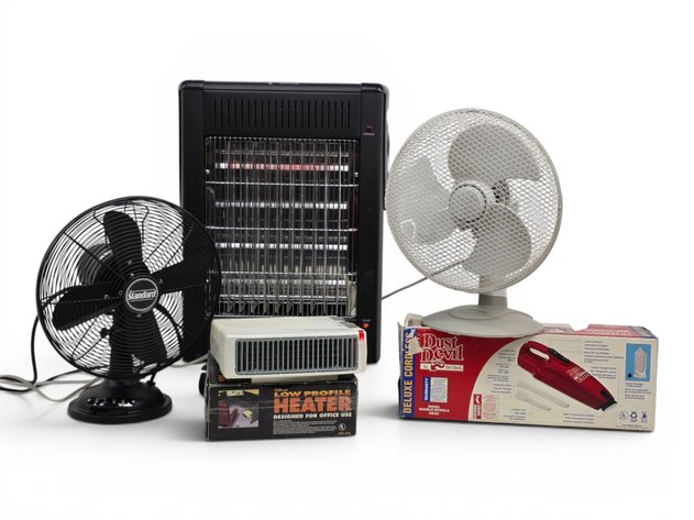Dirt Devil Vac, Optimus & Holmes Heaters, Table Fans & More