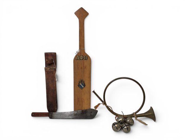 Alpha Phi Omega Paddle, British Military Machete & Post Horn w/ Bells