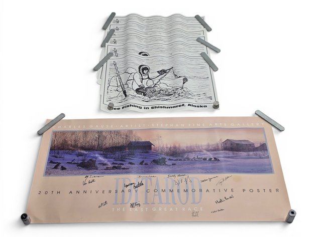 1992 Iditarod Charles Gause Poster Signed by Mushers & Melvin Olanna 