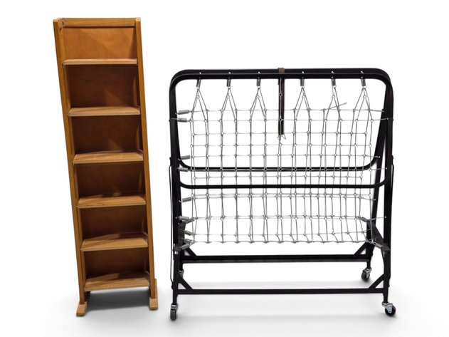 Foldable Furniture - Six-Tier Bookshelf & Rolling Bed Frame