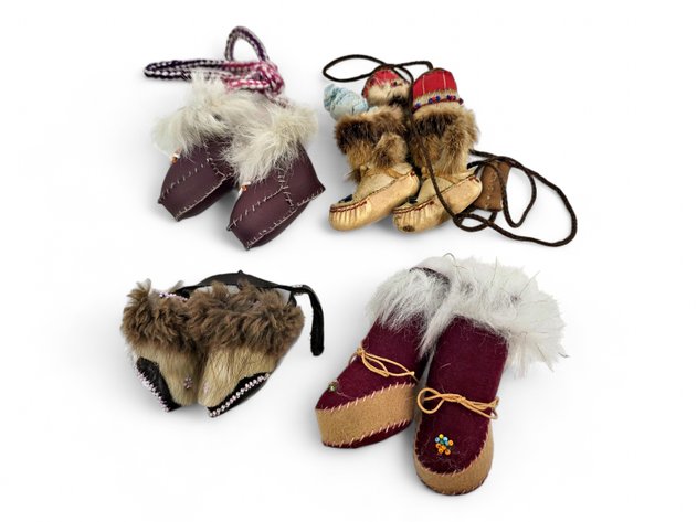 Miniature Fur & Hide Mukluks w/ Felt & Beads