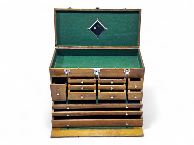 Wooden Machinist's Box w/ Drawers
