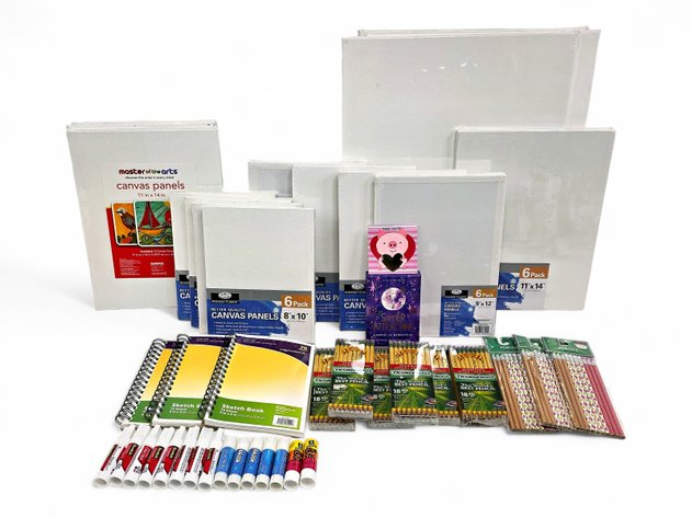 Canvas Panels, Stretched Canvas, Sketchbooks, Pencils & More