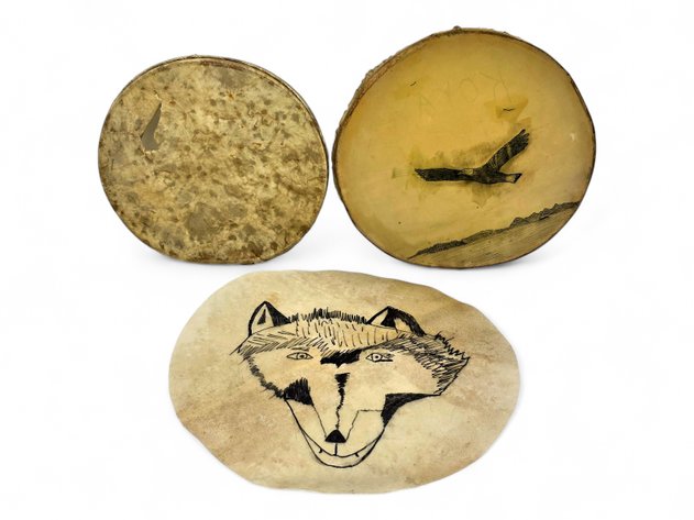 Alutiiq Drum, Inuit Drum & Wolf Drumhead - Daniel Ellanak & Others