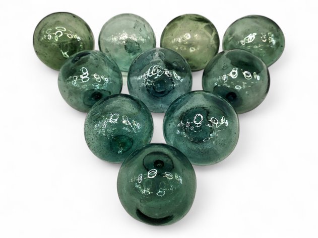 10x Japanese Glass Fishing Floats