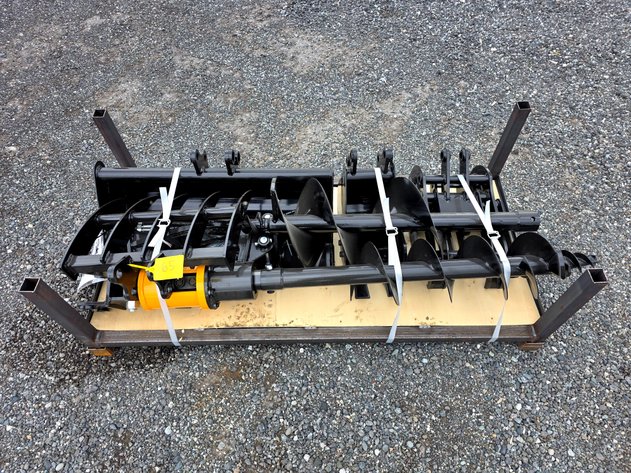 MIVA 8-Piece Mini Excavator Attachment Set - Buckets, Augers, Rake, Ripper & Grabber