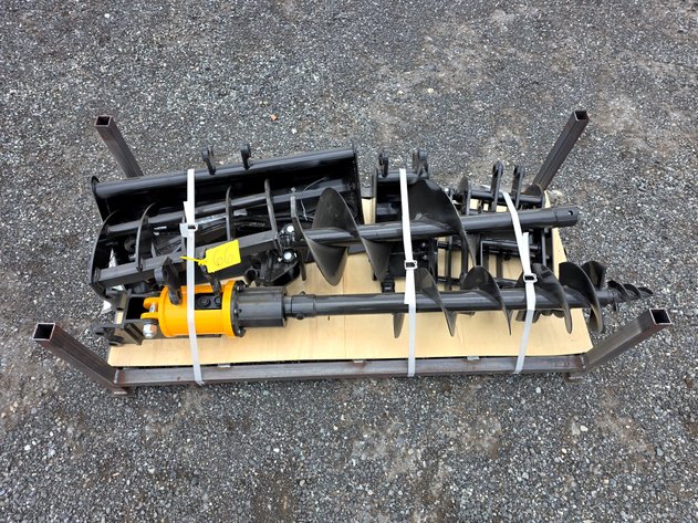 MIVA 8-Piece Mini Excavator Attachment Set - Buckets, Augers, Rake, Ripper & Grabber