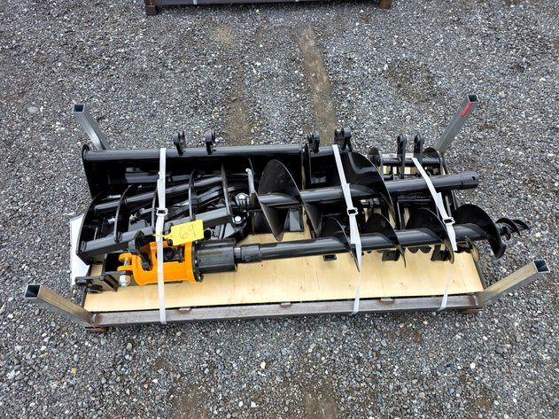 MIVA 8-Piece Mini Excavator Attachment Set - Buckets, Augers, Rake, Ripper & Grabber