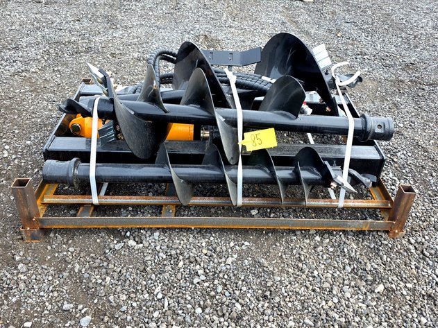 New Skid Steer Hydraulic Auger w/ 3 Auger Bits – 2025 GIYI GY-AG70