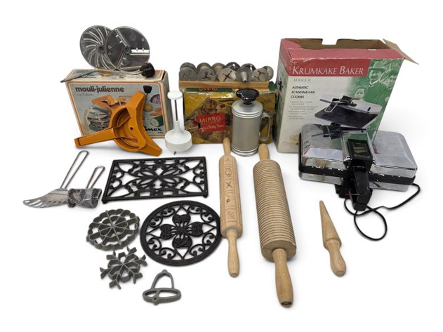 Krumkake, Rosette & Springerle Makers/Tools, Rolling Pins, & More Kitchenware