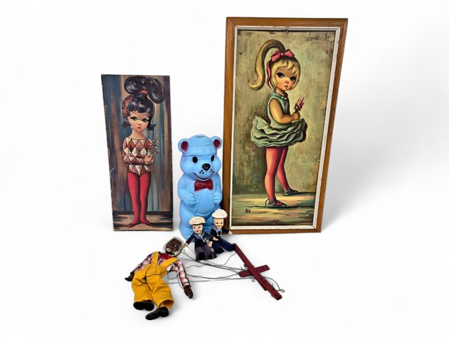 Jean Maio Big Eyes-Style Girl Prints, Sailor Dolls, Bear Coin Bank & More