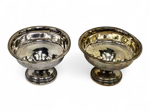 Crown Weighted Sterling Pedestal-Footed Bowls