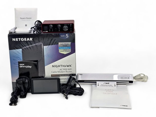 Square Reader, Netgear WiFi Modem Router, NeatReceipts Scanner & More