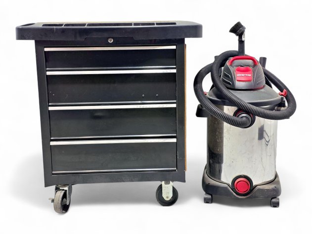 Shop-Vac & Rolling Tool Chest w/ Large Assortment of Hand Tools